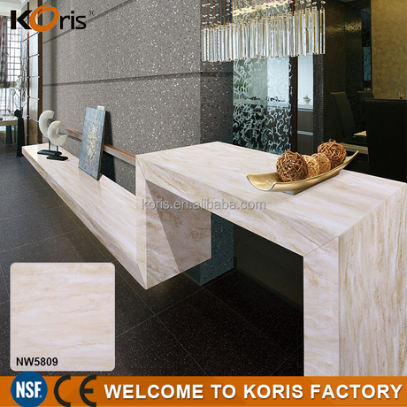 Preço competitivo Elegância Tamanho Personalizado Mesas de Acrílico Branco de Superfície Sólida