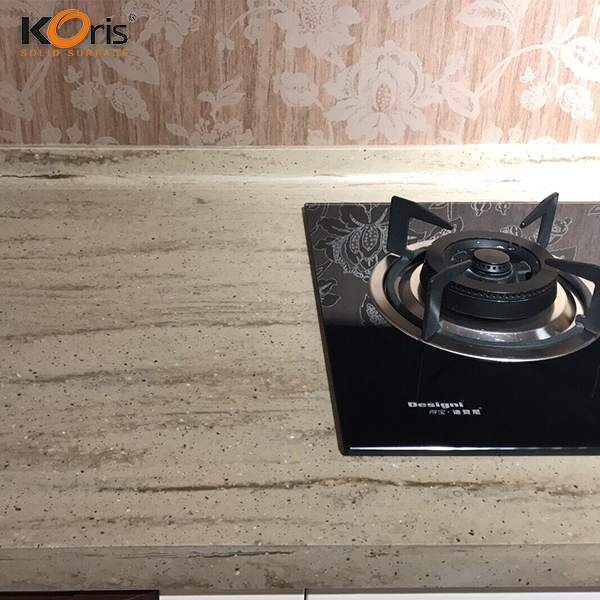 Personalizar cor acrílico superfície sólida durável tampo de trabalho de pedra artificial