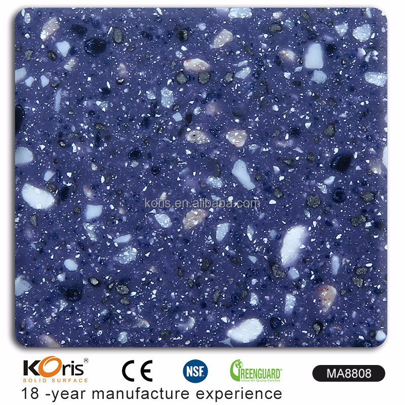Folha de bancadas de cozinha de acrílico multicolorido de superfície sólida de 3 mm de espessura