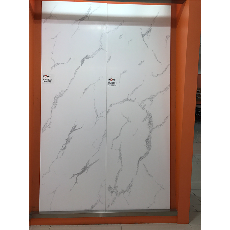 Mesa de pedra artificial de bancada 100% puro acrílico Staron sólido de superfície externa tipo mármore cortada no tamanho