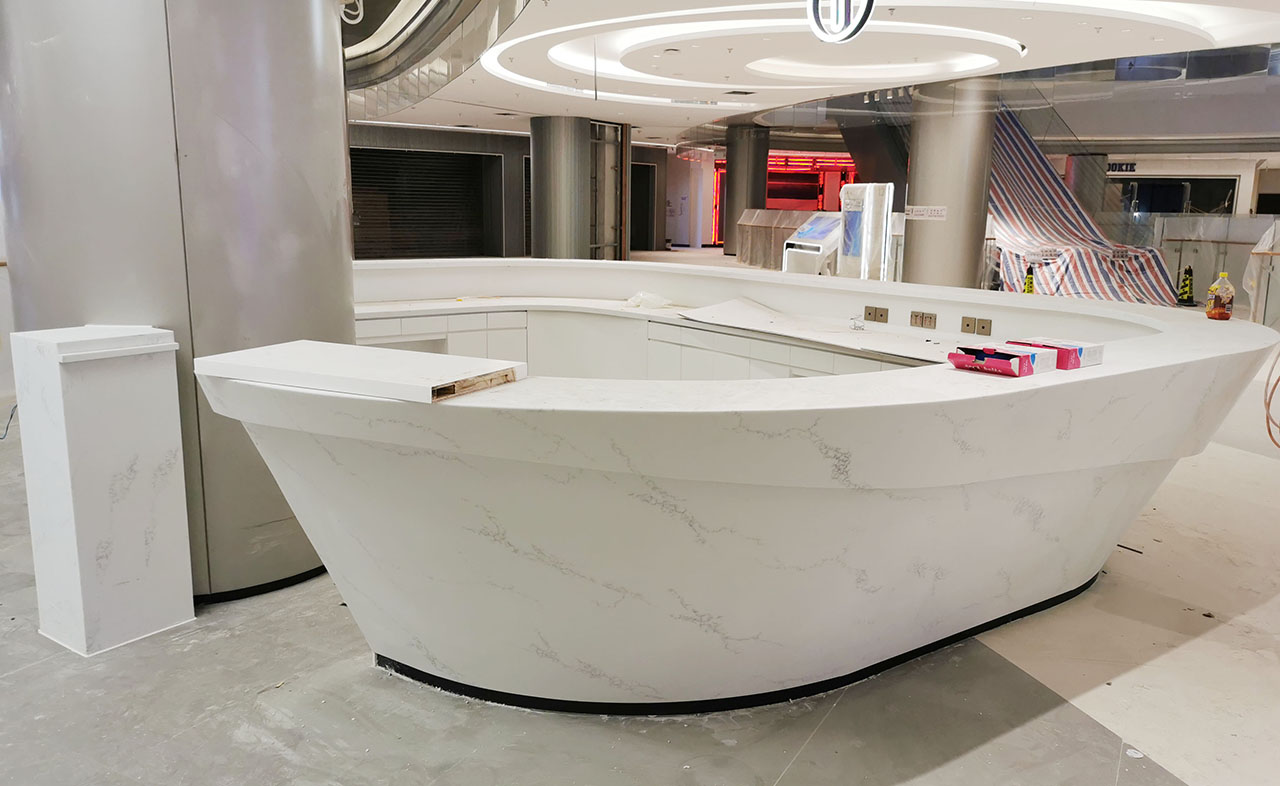 Folhas de superfície sólida de mármore artificial branco Calacatta