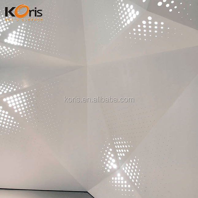 Pedra Artificial Decorativa de Alto Brilho Superfície Sólida Acrílica Ultra Branca 6-30mm