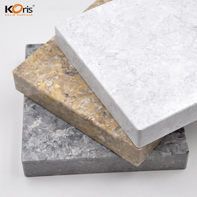 Mais de 200 cores por cor personalizada e grande forma de pedra em forma de pedra acrílica Staron Superfície Sólida