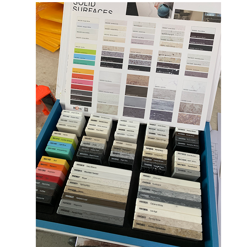 Tampo de balcão de 6-30 mm feito por folhas coreanas Material de superfície sólida
