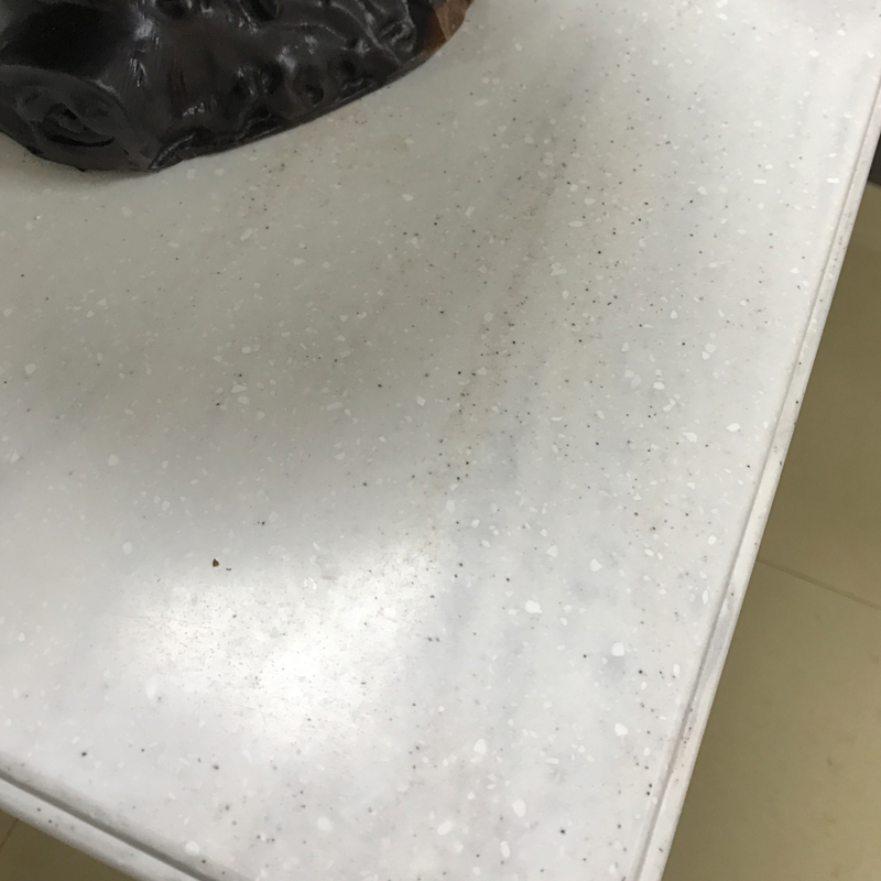 Moderna nova bancada de cozinha acrílica superfície sólida bancada de cozinha com veios cinza