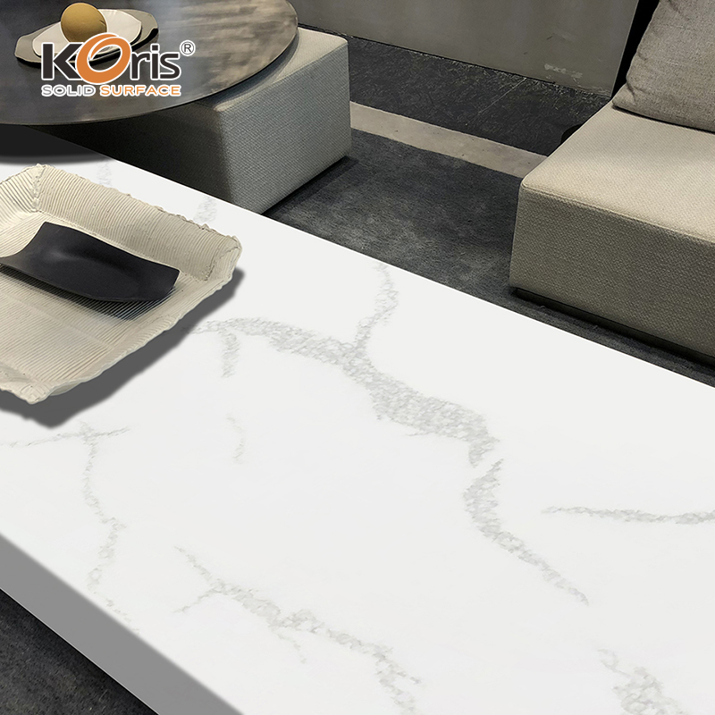 Placas acrílicas anti-amarelas Koris Superfície Sólida Branco Mármore Artificial Acrílico Bancadas de Trabalho