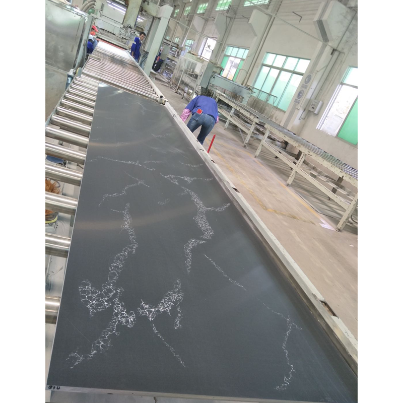 Lajes de acrílico preto populares Calacatta mármore artificial para bancada de cozinha
